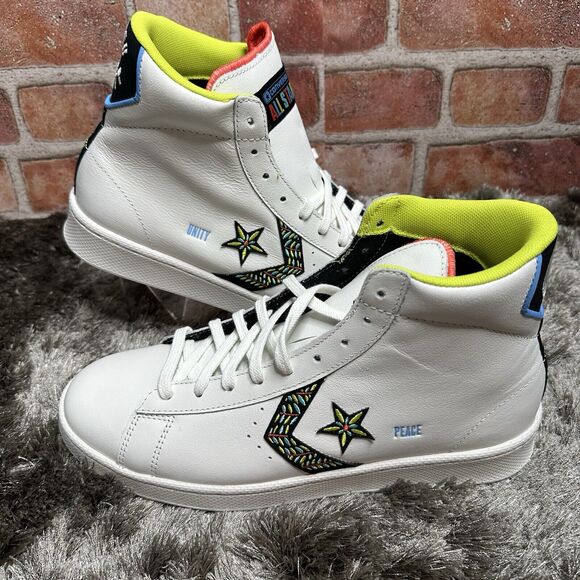 Converse Pro Leather High Top Peace & Unity US Women's 10-Men's 8.5 172187c NEW - Picture 1 of 13